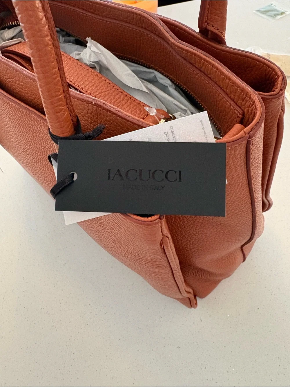 Iacucci Italian Leather Purse - Red Brown